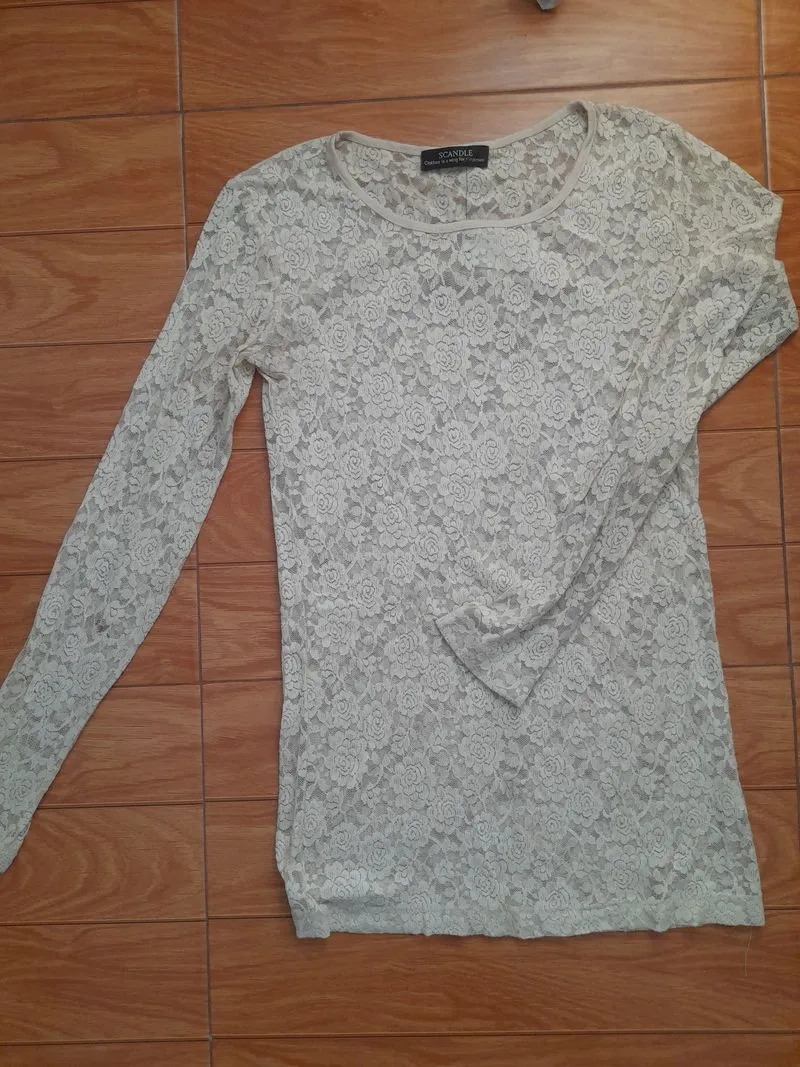 Dress brukat warna broken white photo 1