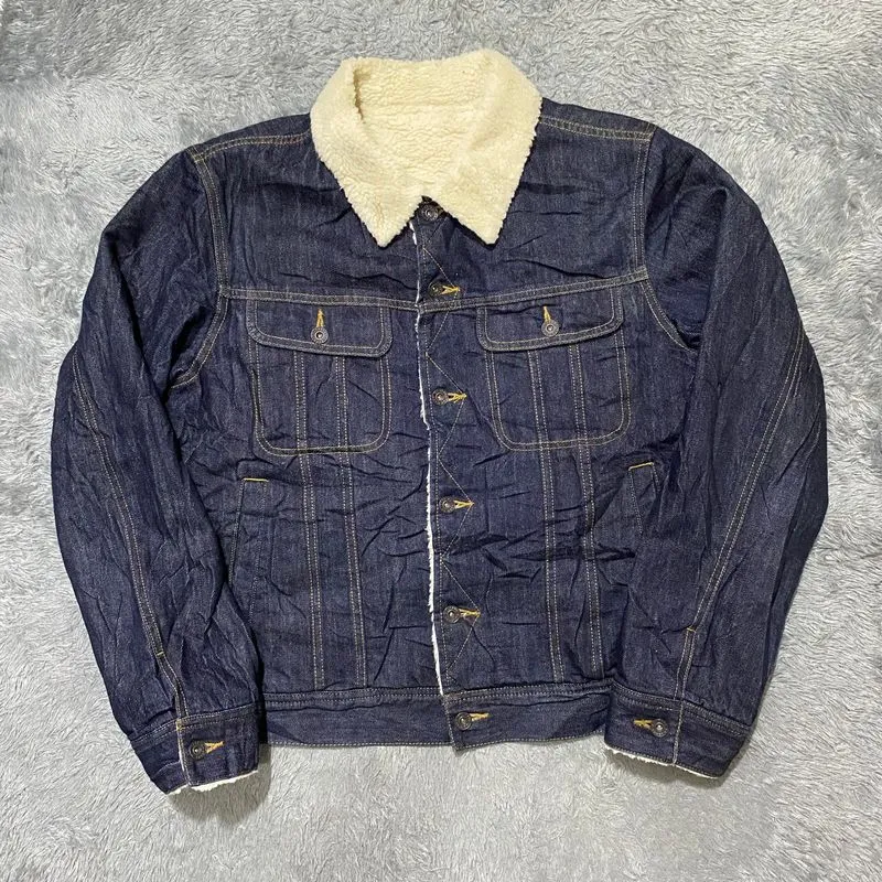 Uniqlo Grunge Casual Denim jacket Pria multicolor navy photo 1