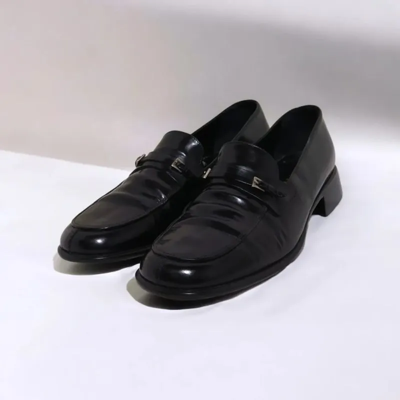Prada Womens Black Genuine Leather Loafers Original  photo 1