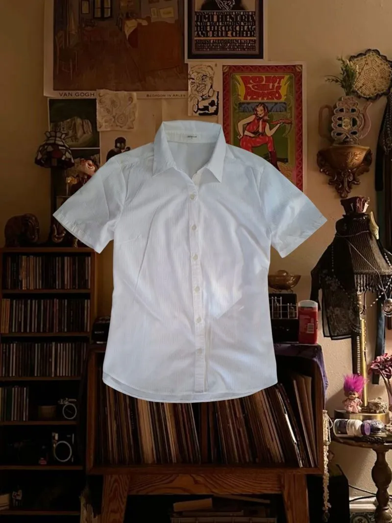 Cinema club stripe white button shirt photo 1