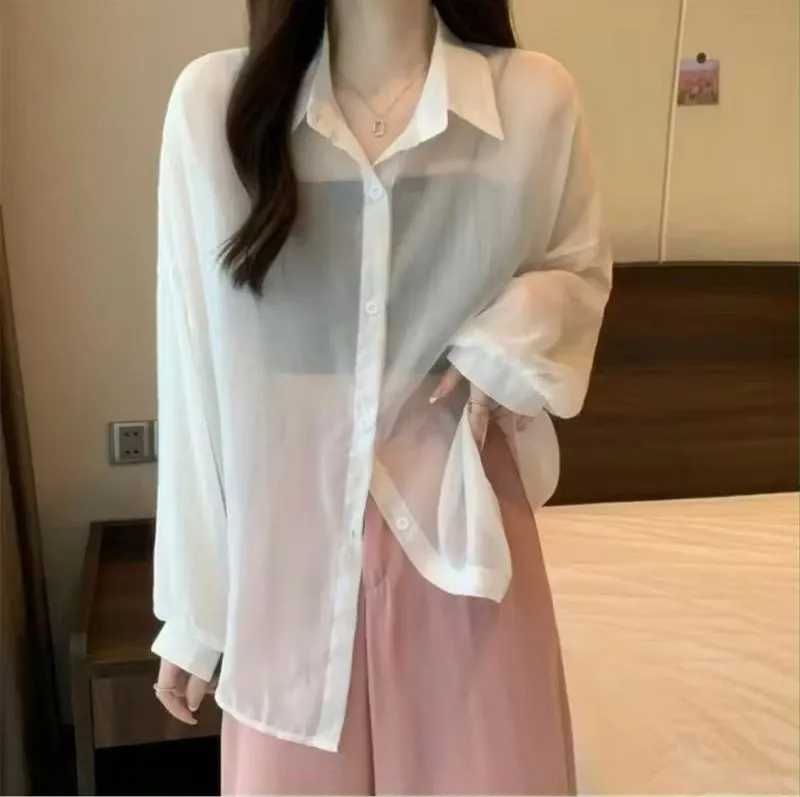Kemeja transparan wanita model korean  photo 1