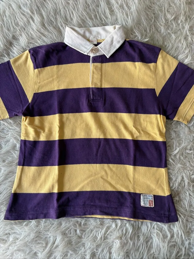 Purple yellow polo shirt photo 1