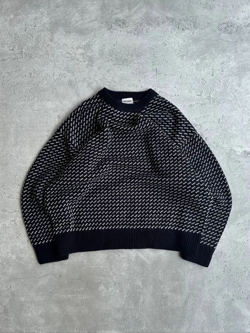 Macober knitwear vintage pattern grandpa sweater photo 1