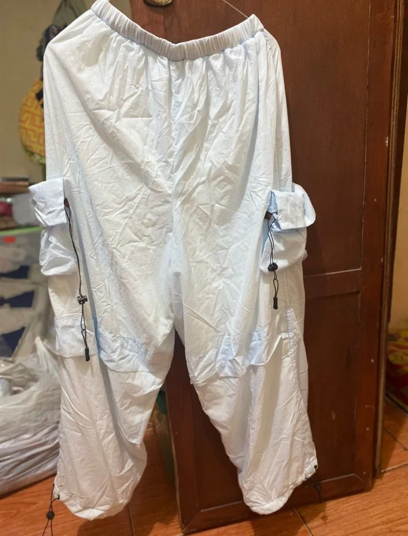 Casual Sweatpants & Joggers Wanita white blue photo 1