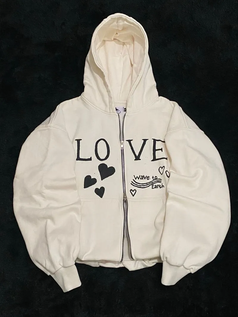 WAVE TO EARTH LOVE ZIP UP HOODIE photo 1