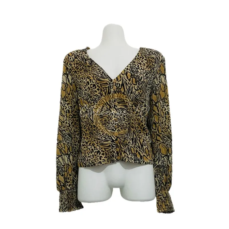 H&M Cosplay Coquette Blouse Wanita brown photo 1