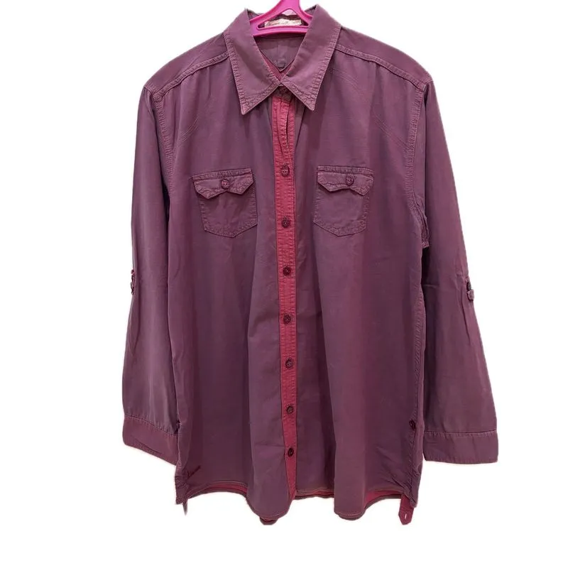 [PRELOVED]-Kemeja burgundy lengan panjang photo 1