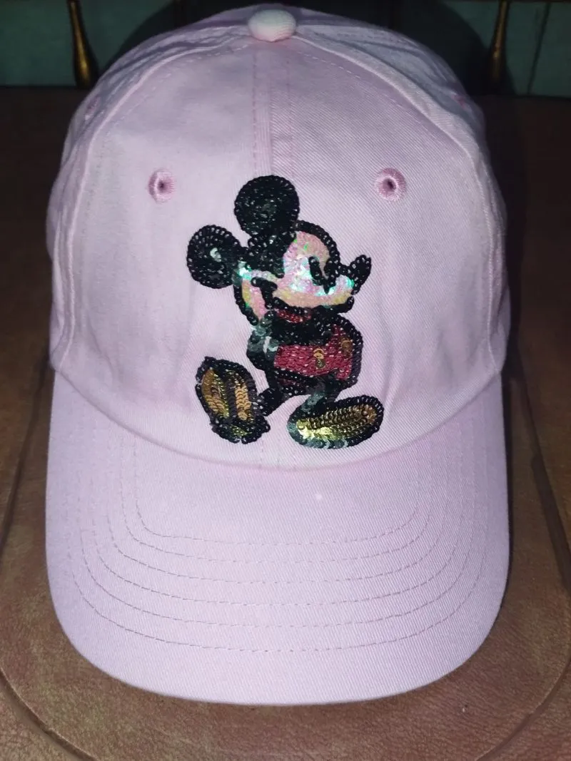 Disney Parks Sequined Mickey Pink Hat photo 1