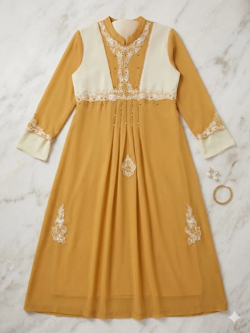 Gamis kuning soft photo 1
