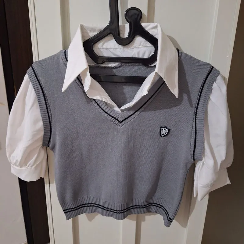 Grey Vest Layered Shirt photo 1