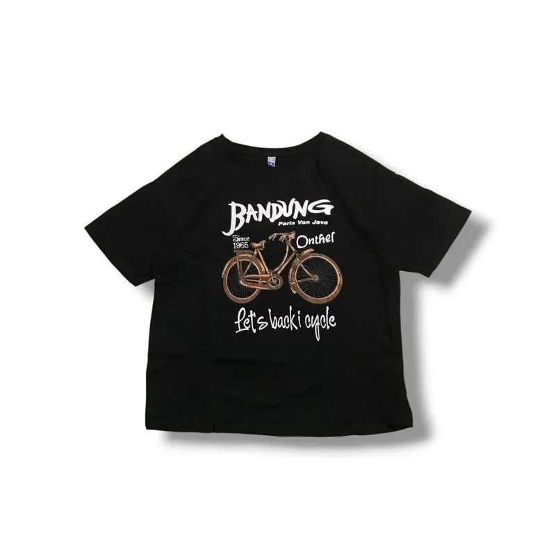T-shirt Boxy Bandung Vintage Hitam photo 1