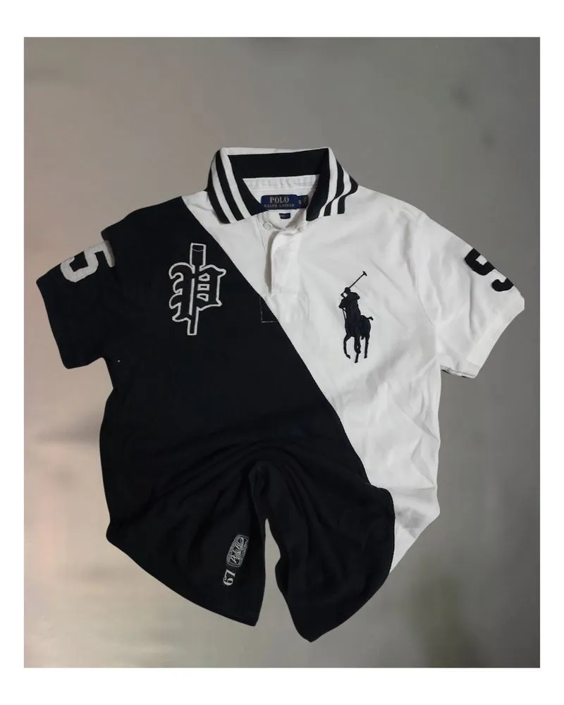 Polo Ralph Lauren Vintage Luxury Polo shirt Pria white black photo 1