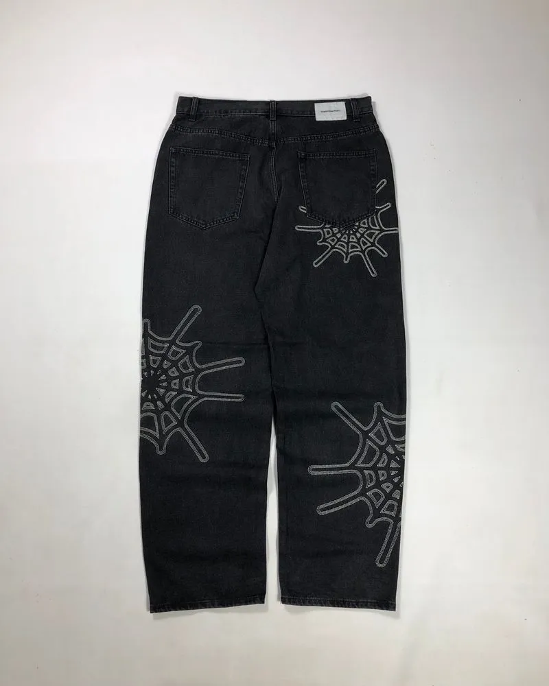 Rare Items @thisisneverthat Embroidery Black Web Jeans photo 1