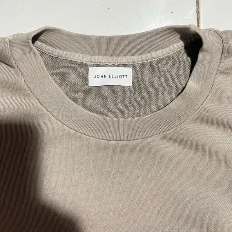 john elliott 1992 crew sweatshirt beige original photo 1