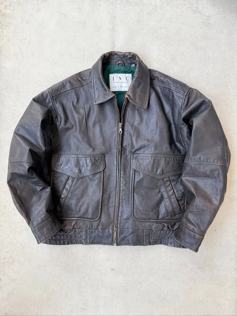 Vintage INC International Concept Leather Flight Jacket photo 1