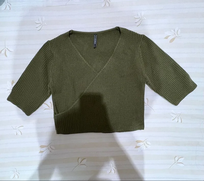 Colorbox Green Knit Top photo 1
