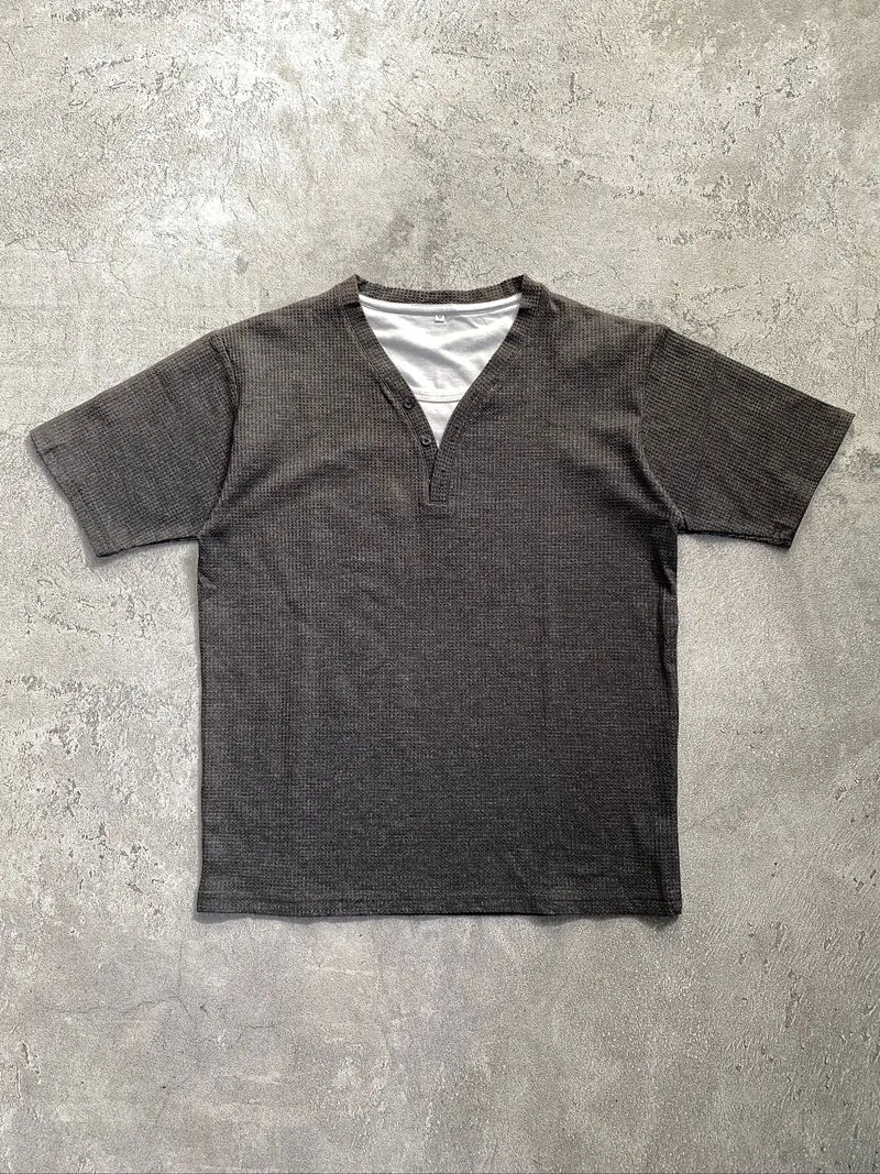 Y2K Henley Shirt  Brad Pitt Style photo 1
