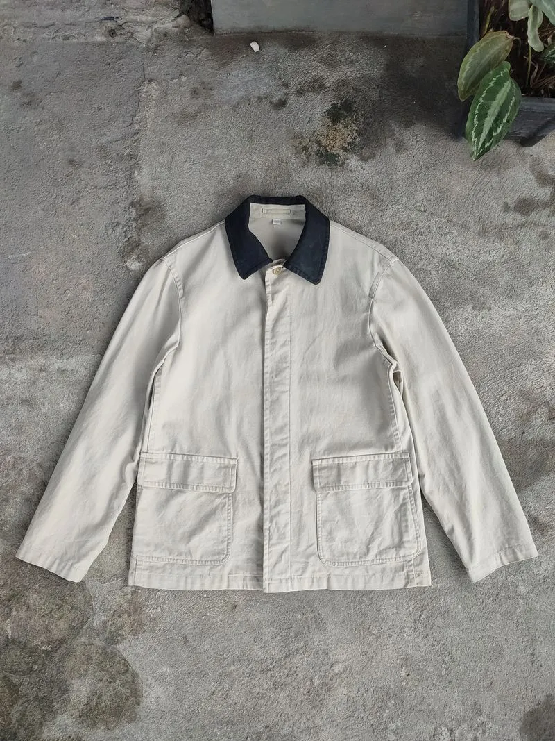 Uniqlo Chore Work Jacket Washed Canvas Denim photo 1