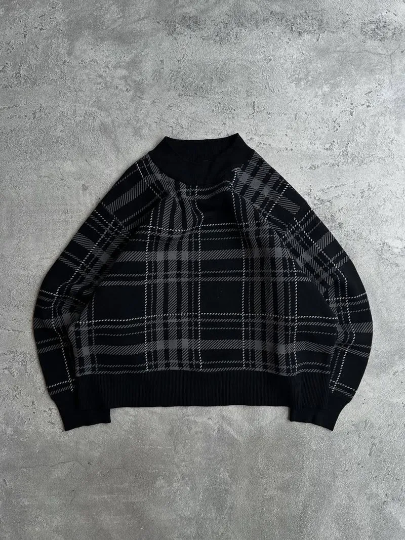 HK Works London Knitwear Vintage Tartan Patterned Sweater photo 1