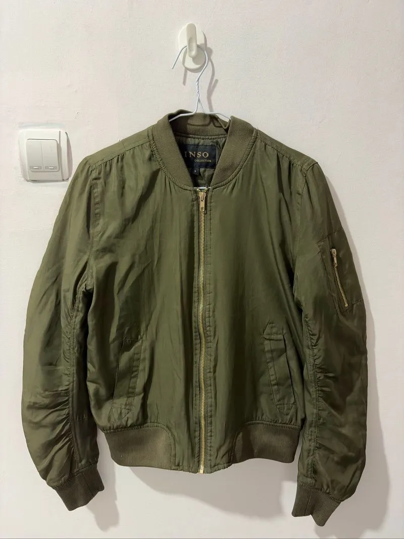 INSO Collection Olive Green Bomber Jacket photo 1