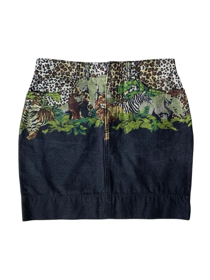 4 season studio animal graphic denim skirt  photo 1