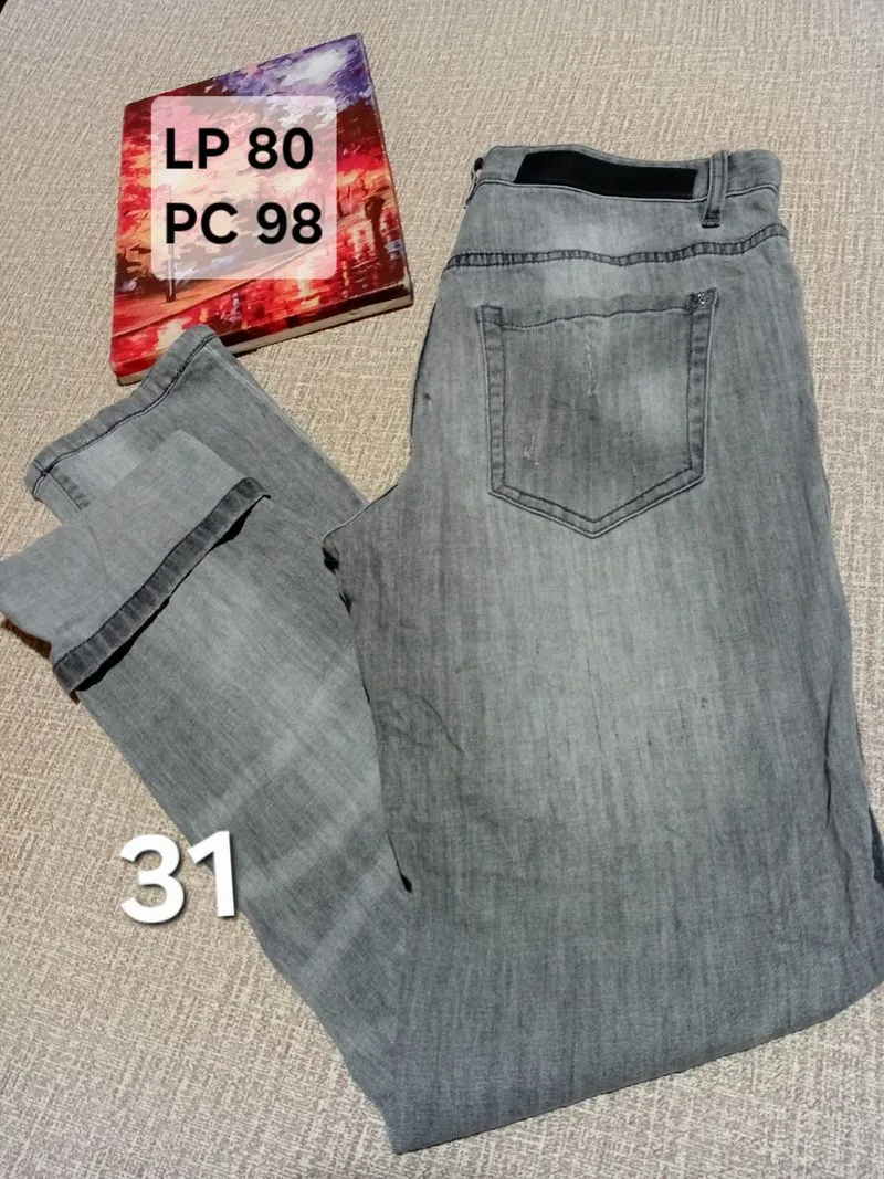 WASHED & RIPPED LIGHT GREY JEANS WITH PATCHWORK KARL LAGERFE photo 1