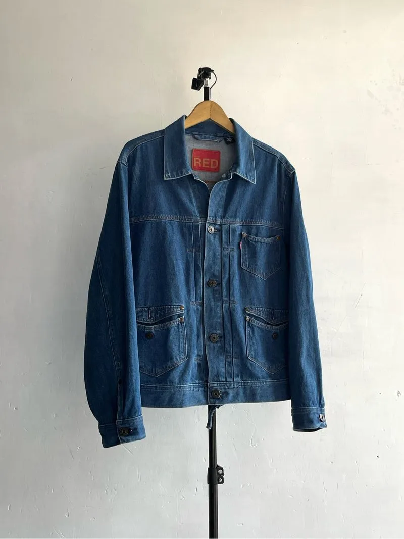 Levi Strauss & Co. Red Buckle Back Denim Trucker —Blue Denim photo 1