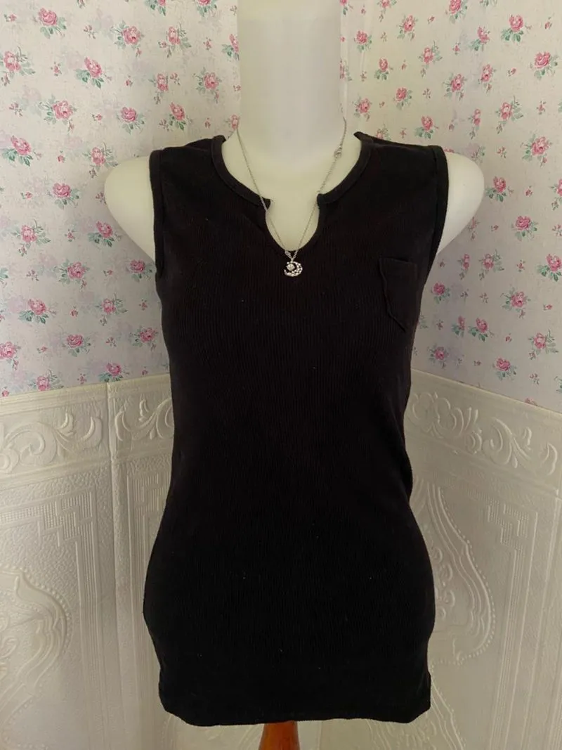 Black knit tanktop hitam rajut lidi wanita photo 1