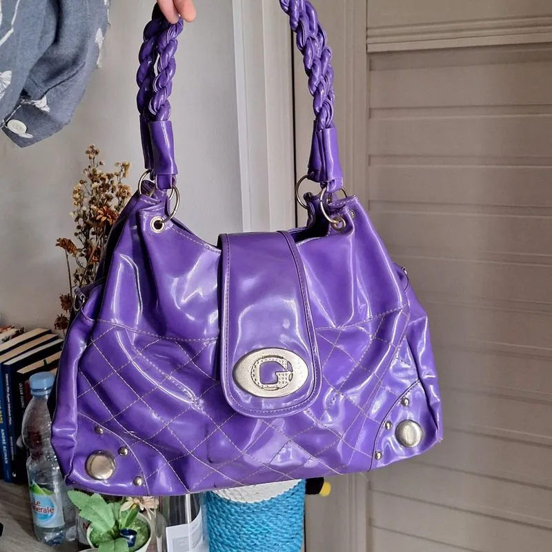 SOLD Tas Shoulder Bag Y2K Ungu Model McBling glossy photo 1