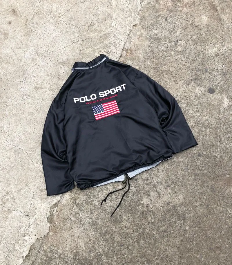 Polo Ralph Lauren Vintage Windbreaker Pria black gray photo 1