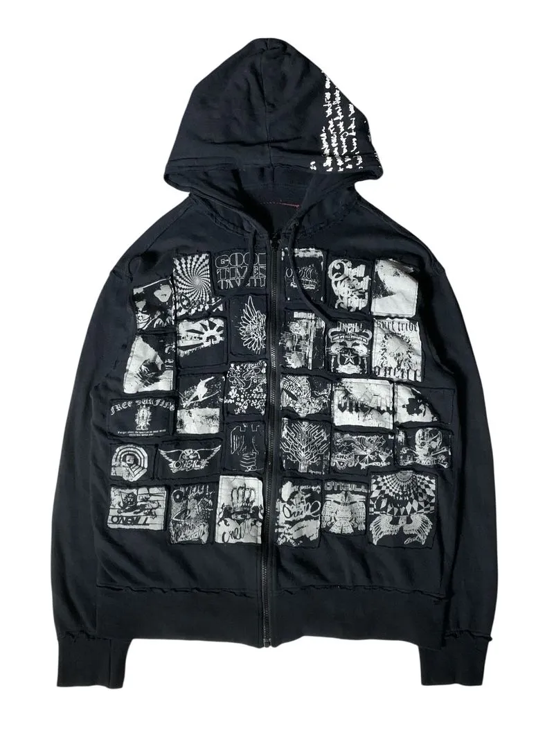 Vintage oneill patchwork grunge zipper hoodie  photo 1