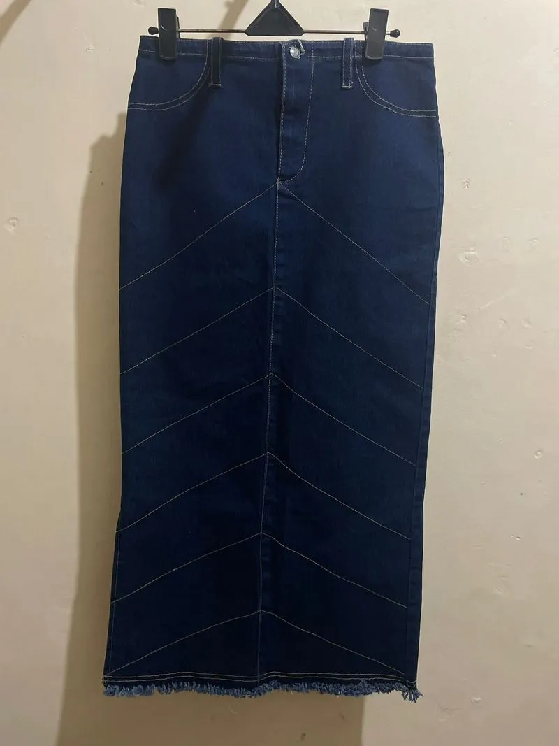 Vintage Y2K Maxi skirt Wanita blue photo 1