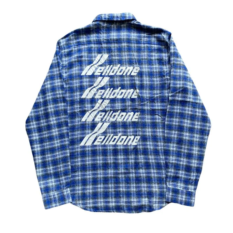 We11Done Streetwear Vintage Formal shirt Pria blue photo 1