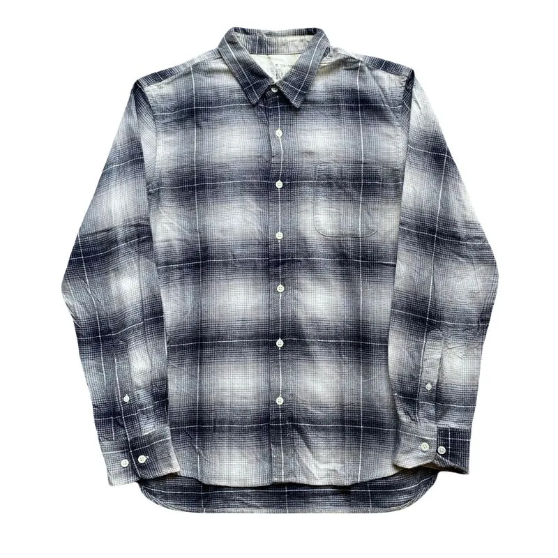 Muji Streetwear Vintage Formal shirt Pria white gray photo 1