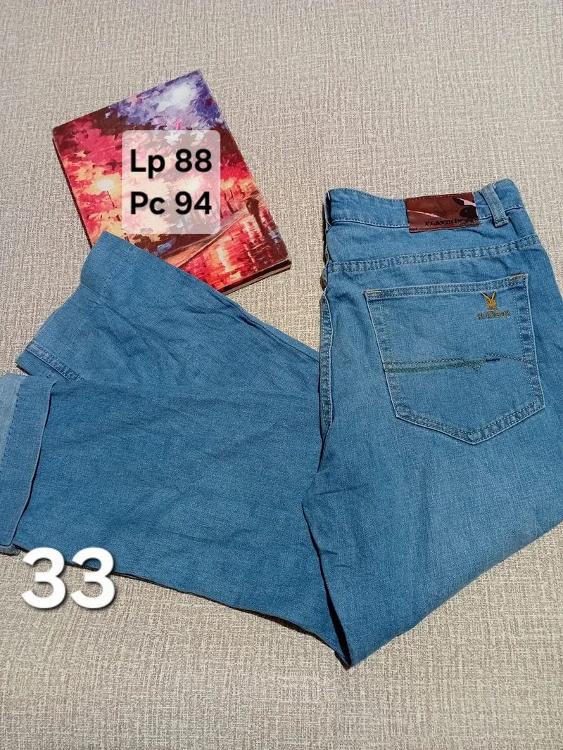 CELANA JEANS DENIM LIGHT BLUE WASH STRAIGHT FIT photo 1