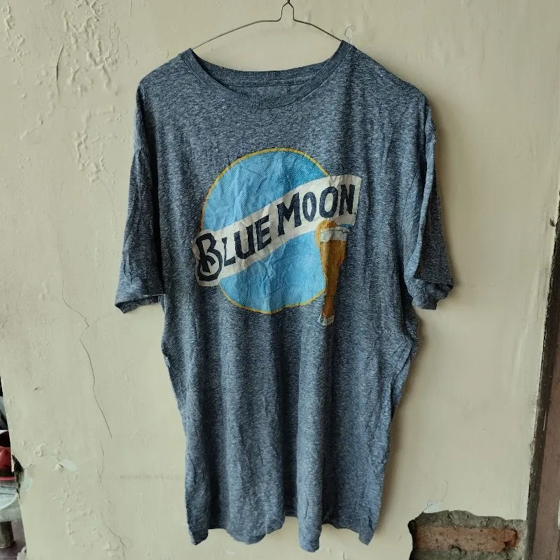 T-shirt Blue Moon Beer Logo Mens White Pint Glass Gray Ori photo 1