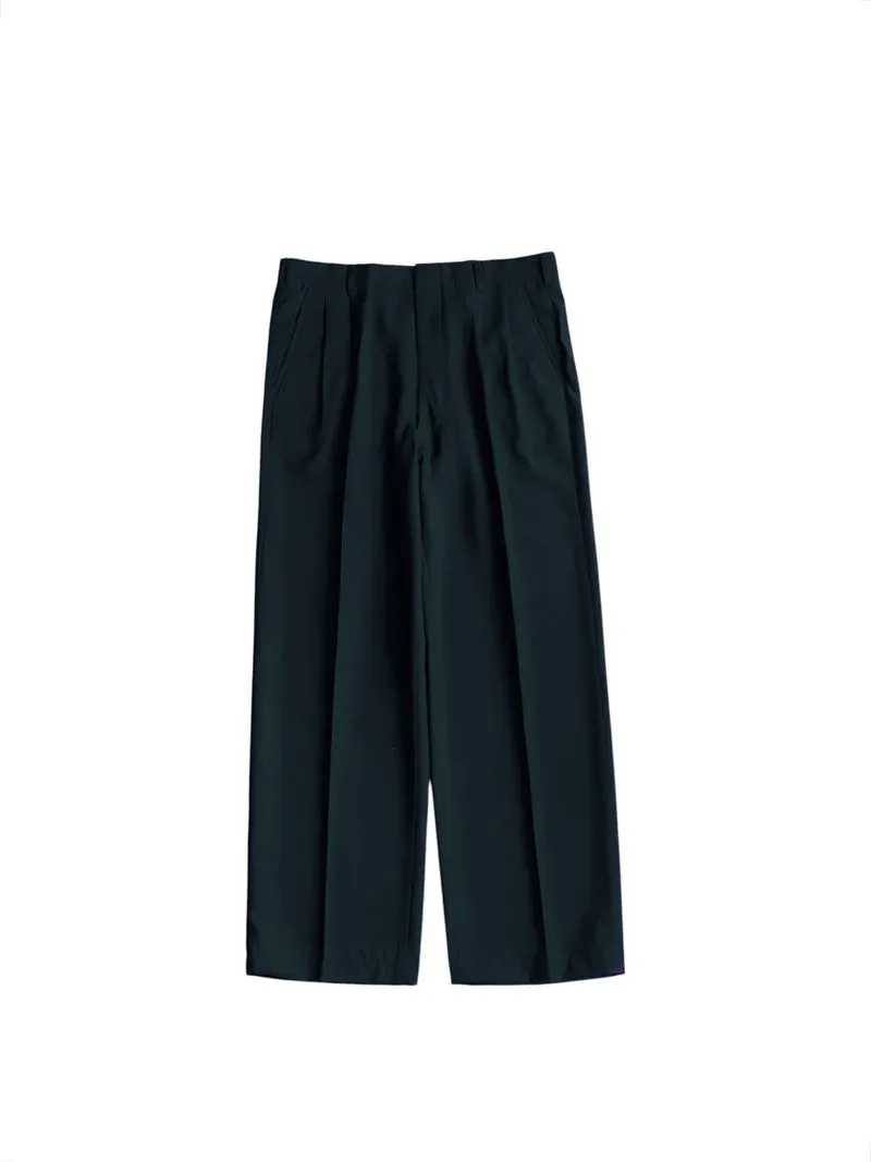 Grand Monarch tailored trousers dark bottle green relaxed fi photo 1
