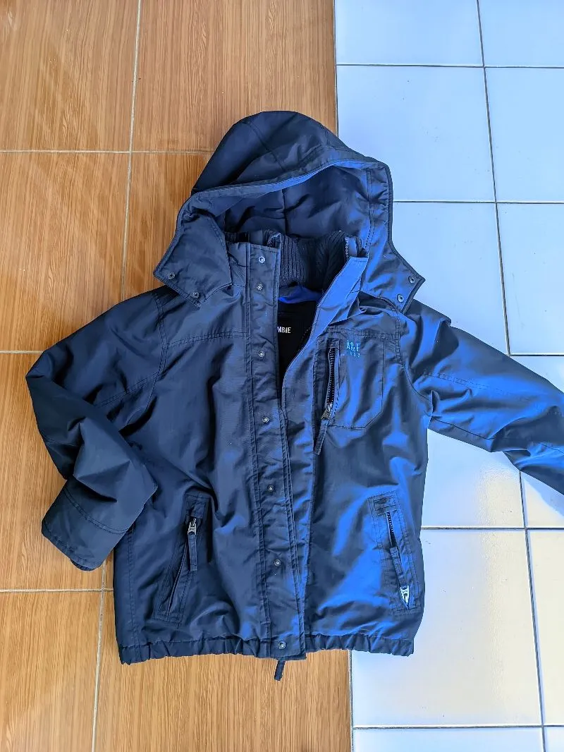 Jacket Abercrombie & Fitch A&F 1892 Hooded Windbreaker - Nav photo 1