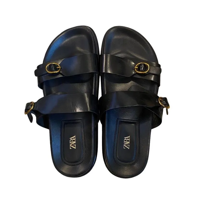 ZARA Vintage Casual Sandals & slide Wanita black photo 1