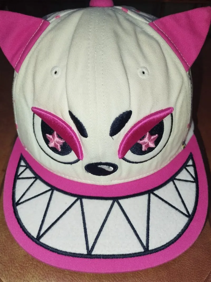 Girl Embroidered Grin Eye Ear Mouth Teeth Snapback Hat photo 1