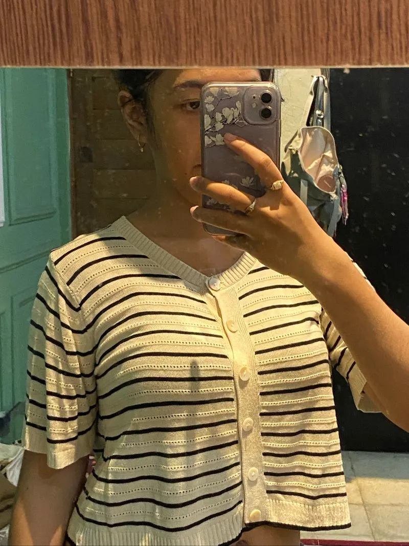 Striped Cardigan short sleeved photo 1