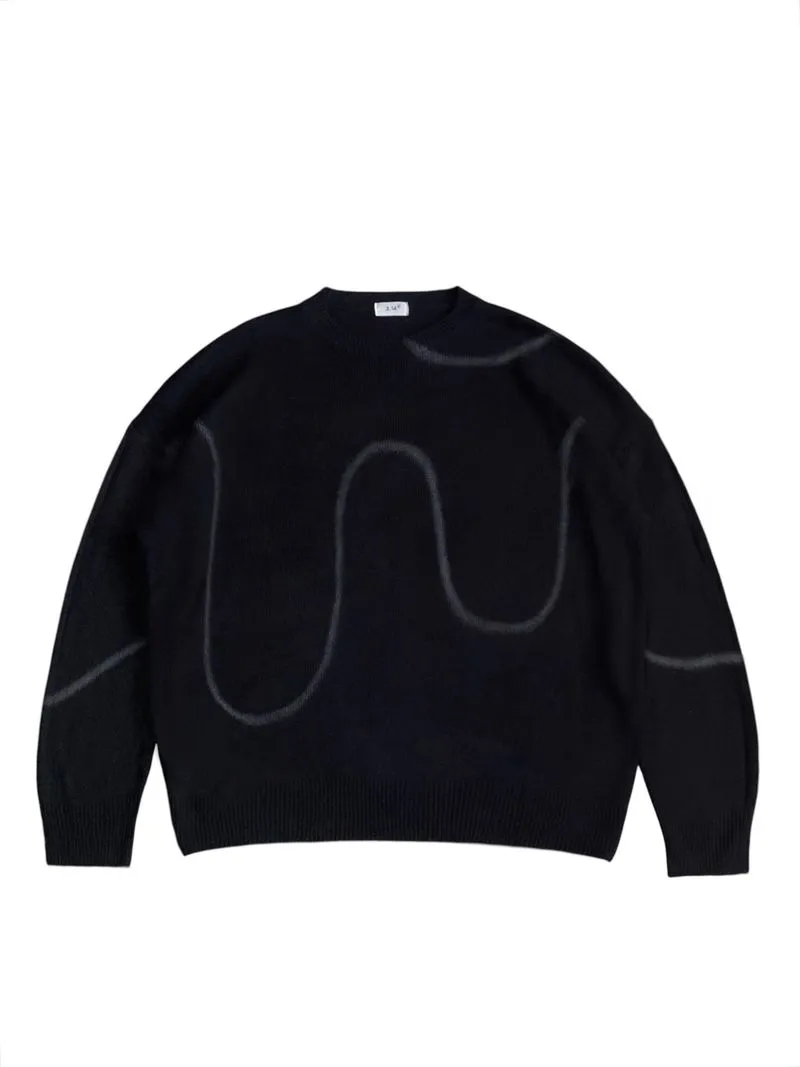 3 14 oversize spray paint acrylic knitted sweater black knit photo 1