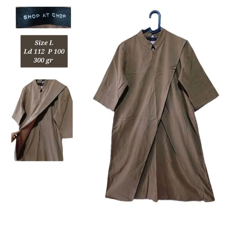 Shop at chop tunik brown model bukaan depan size L  photo 1