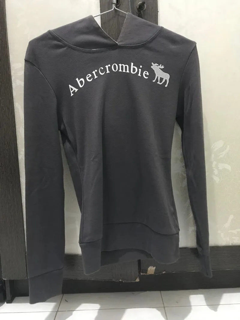 Abercrombie & Fitch Streetwear Casual Sweatshirt Wanita gray photo 1