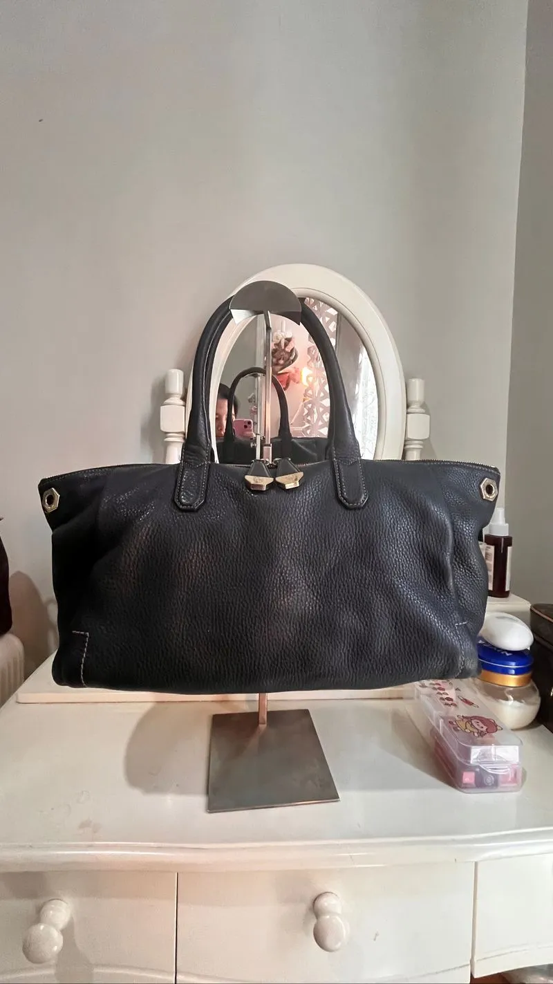 Bruno Magli Black Boat Tote – Elegant Everyday Leather Bag photo 1
