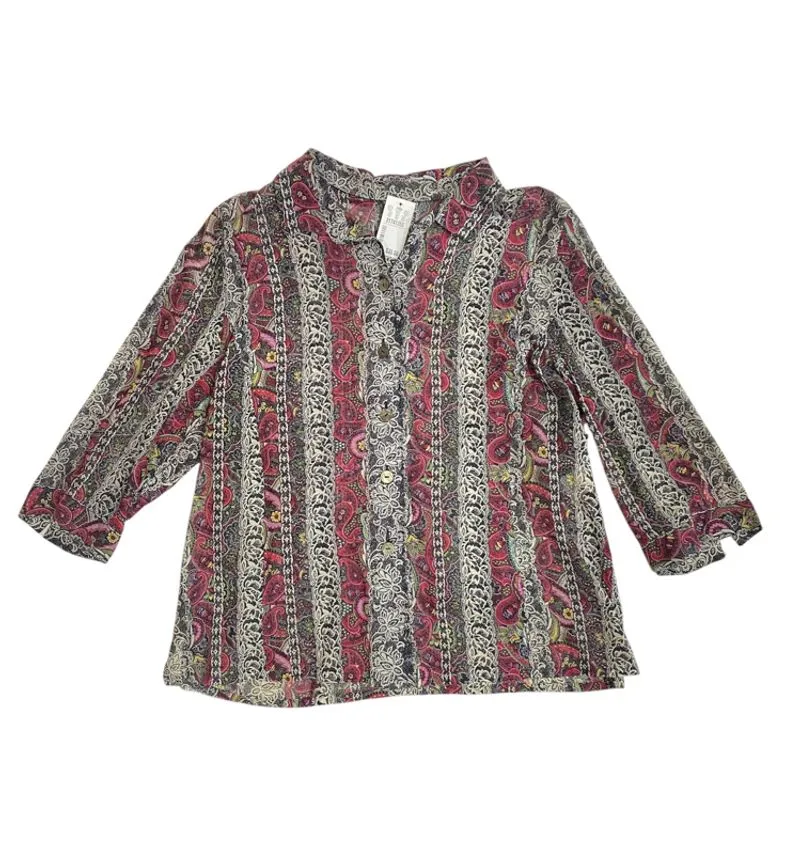Blouse Organza vintage-motif flower photo 1