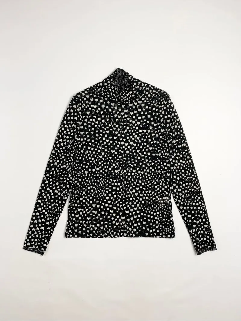 Y2k HIROKO BIS Mesh Top Moon Graphic Made In Japan photo 1