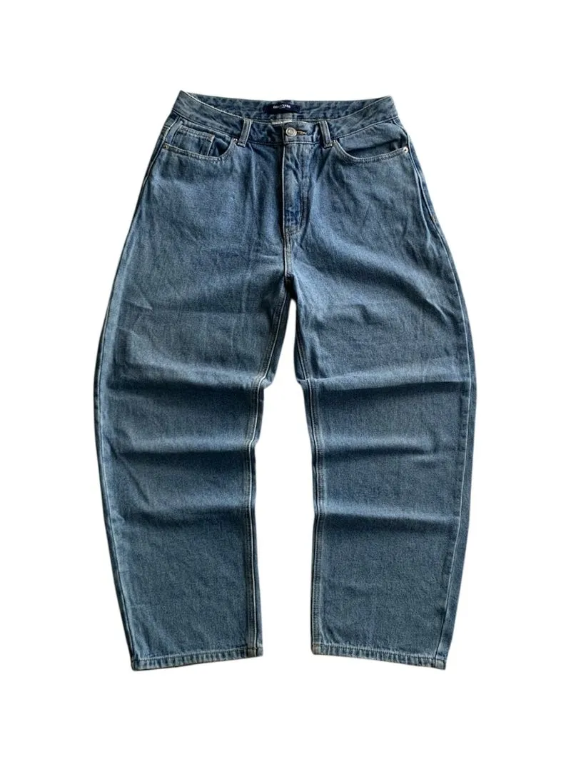 Ordinary Denim Pants Medium-Wash Blue Barrel Fit photo 1