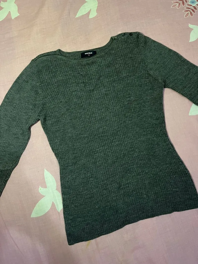knit grey top longsleeve photo 1