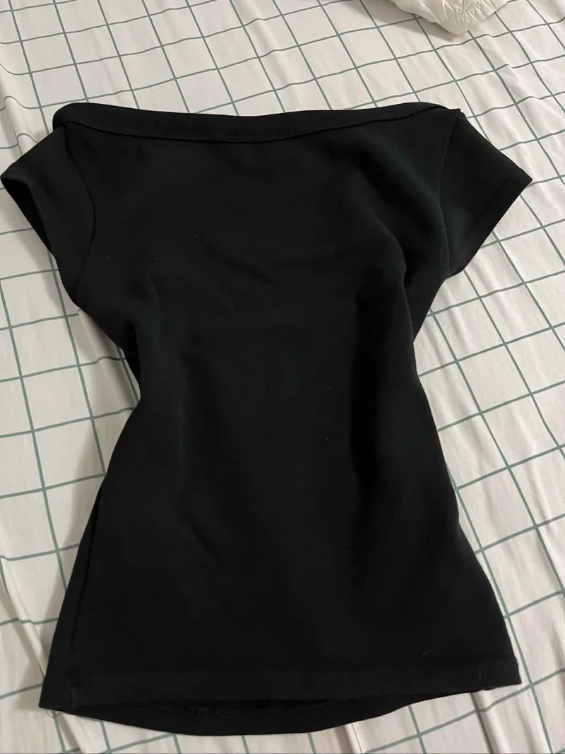 zara off the shoulder essential top 🖤 photo 1